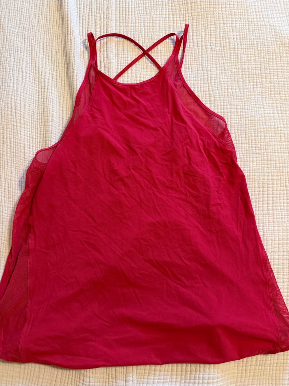 lululemon athletica Raspberry Red Crisscross Mesh-Back Tank